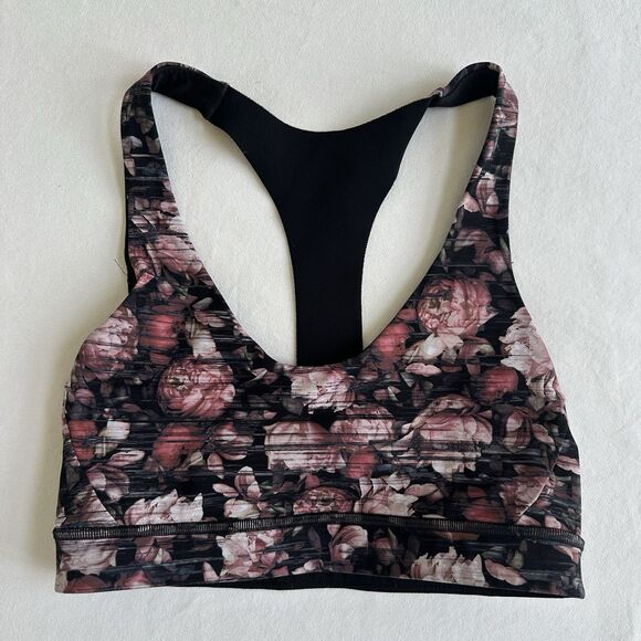 Lululemon 6 Break Free Sports Bra Peony Multi Pink Rose Brown - Picture 2 of 6